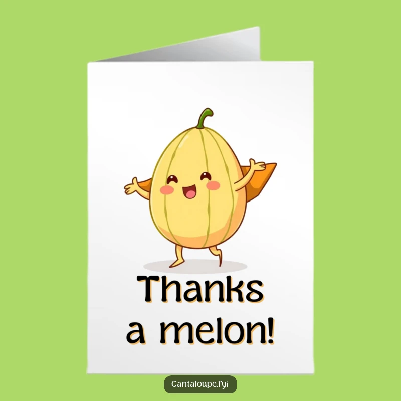 Free Printable Cantaloupe Dancer Card: Funny Thanks Downloadable Gift for Sweet Gestures!