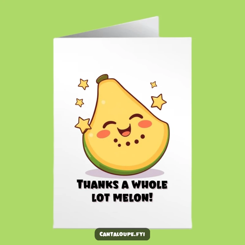 Free Printable Funny Thank You Card Cantaloupe Juggling Stars - Downloadable
