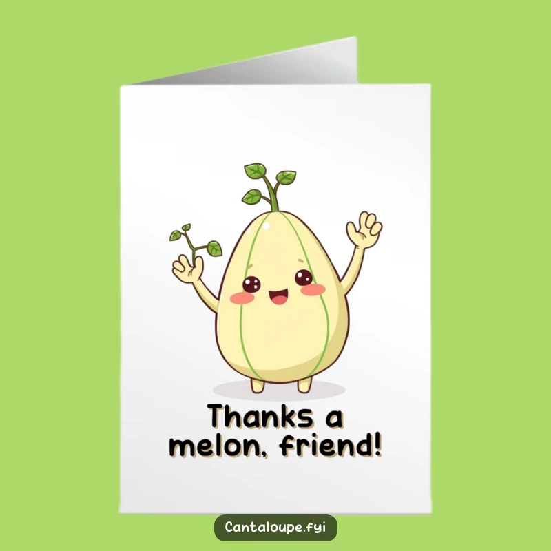 Free Printable Thank You Cantaloupe Card: Funny Downloadable Gratitude for Sweet Gestures!