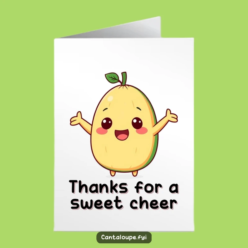 Free Printable Thank You Card: Funny Melon Cheer, Excited Wedge, Downloadable