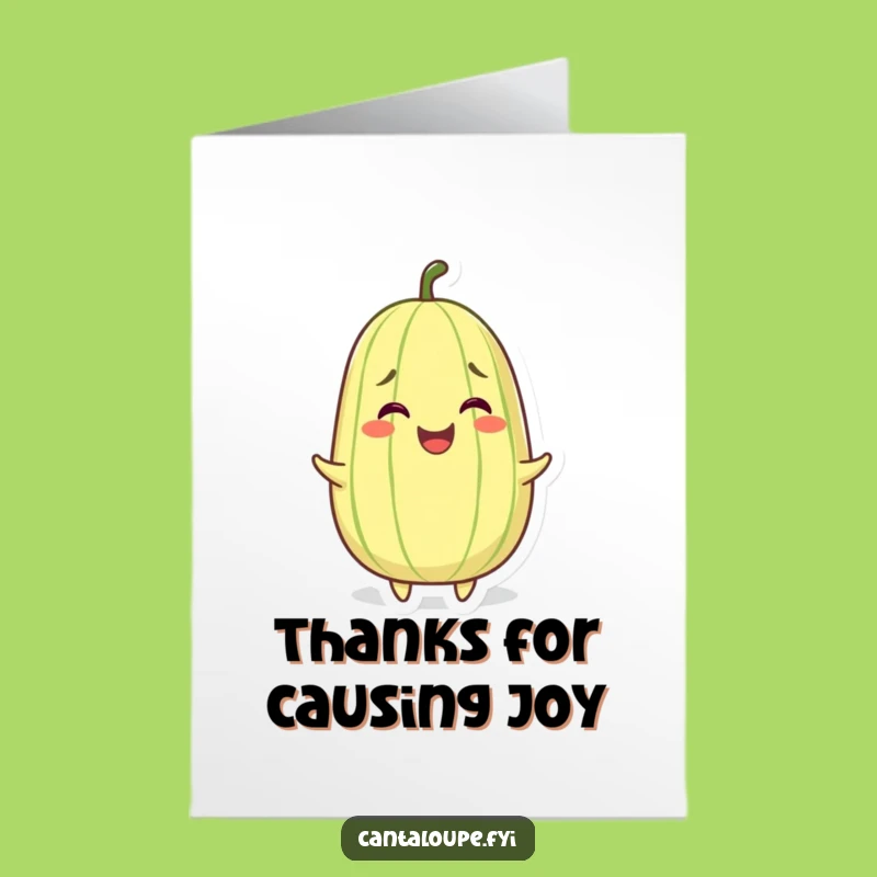 Free Printable Thank You Card: Funny Wiggling Melon, Joyful Cantaloupe, Downloadable