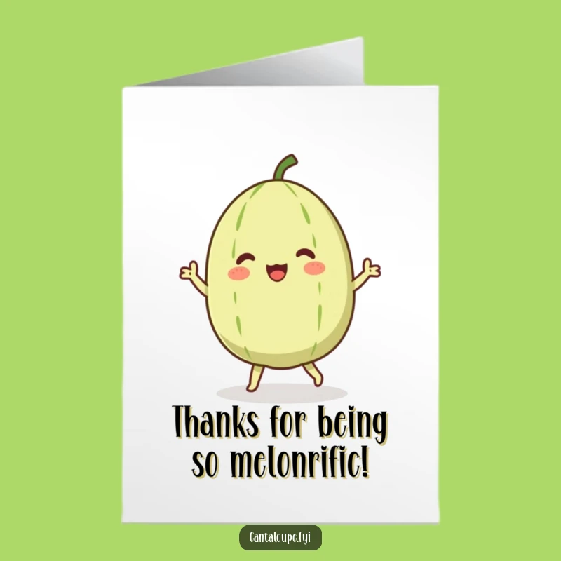 Free Printable Thank You Card: Groovy Cantaloupe Dancer, Downloadable & Hilarious Appreciation Gift