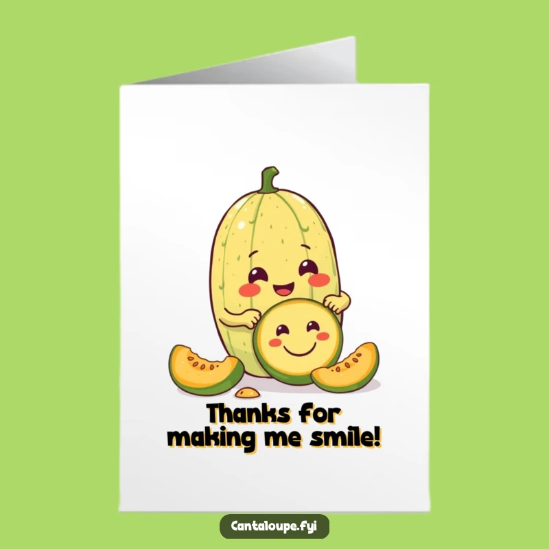 Free Printable Thank You Card: Happy Face Melon, Downloadable & Hilarious Gratitude Art