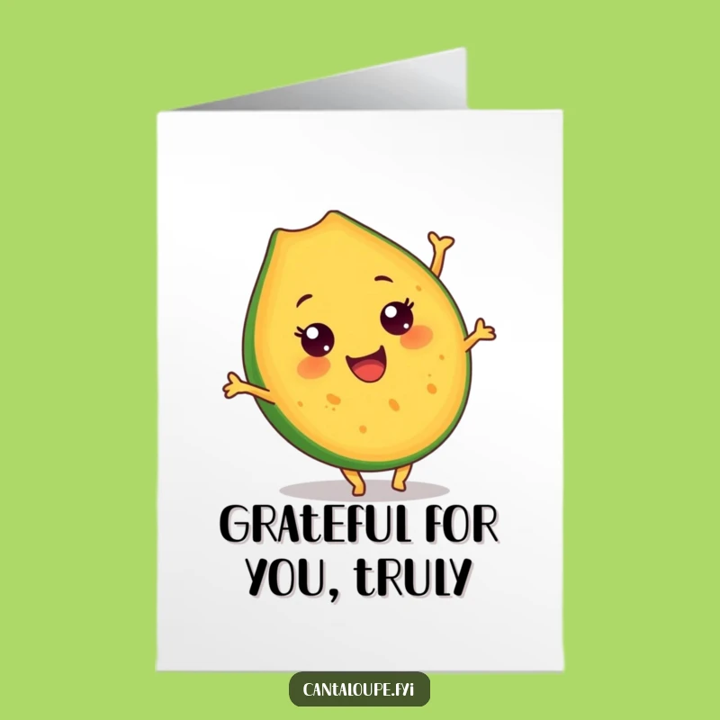 Free Printable Thank You Card: Cantaloupe Somersault, Express Gratitude with a Funny Downloadable
