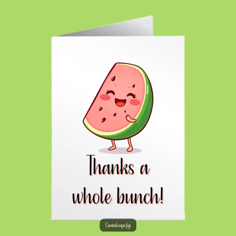 Free Printable Thank You Card: Wiggling Watermelon, Sweet Downloadable Art