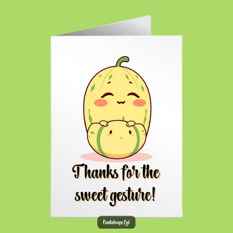 Free Printable Cantaloupe Balance Card: Funny Thanks Downloadable Gift for Clever Deeds!