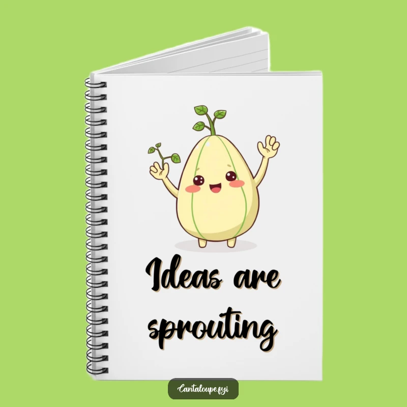 Funny Cantaloupe Notebook, Cheerful Waving Fruit Journal, Perfect Funny Gift