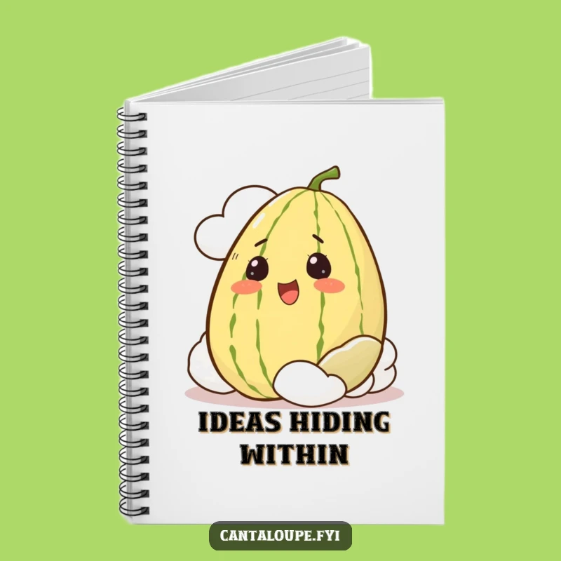 Funny Cantaloupe Notebook: Peeking Melon Surprise, Excited Expression, Great Funny Gift!