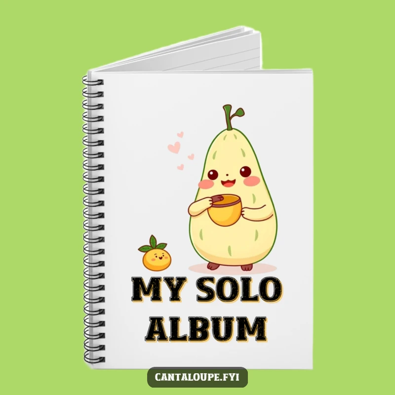 Funny Melon Bongo Notebook - Cantaloupe Character Music Journal Gift