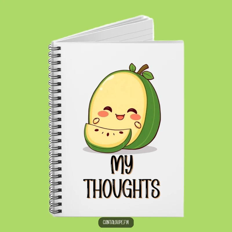 Funny Gleeful Cantaloupe Slice Notebook: Happy Melon Character, Jot Down Ideas