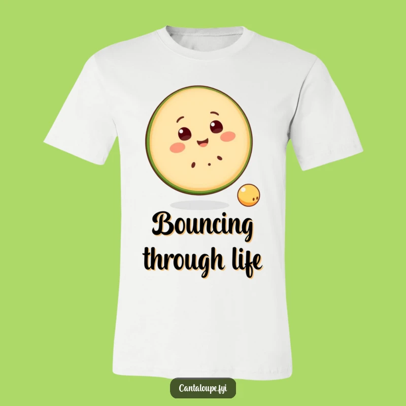 Funny Fruit Fun T-Shirt - Smiling Cantaloupe Slice, Wear Your Joyful Spirit Hilariously