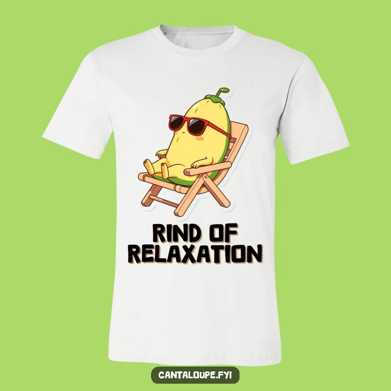 Funny Cantaloupe T-Shirt: Cool Melon on Beach Chair, Relaxed Vibes