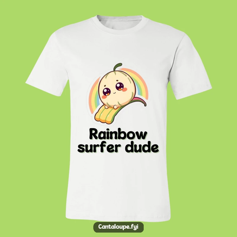 Funny Cantaloupe T-Shirt: Rainbow Sliding Character, The Ultimate Funny Gift!