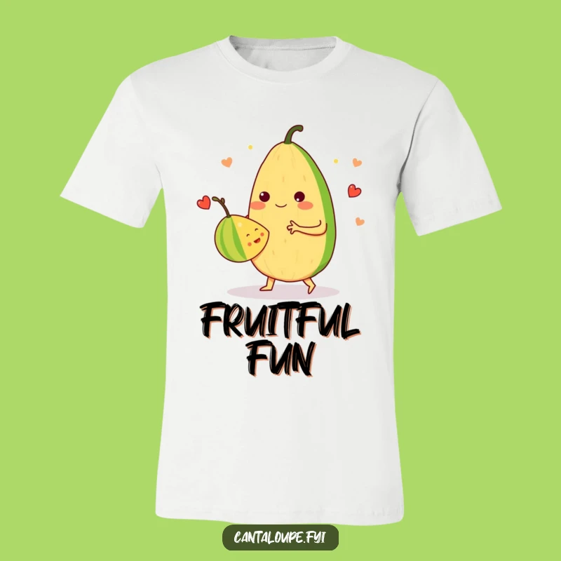 Funny Fruit Fiesta Tee: Cantaloupe Waltz Character Shirt, Perfect Gift