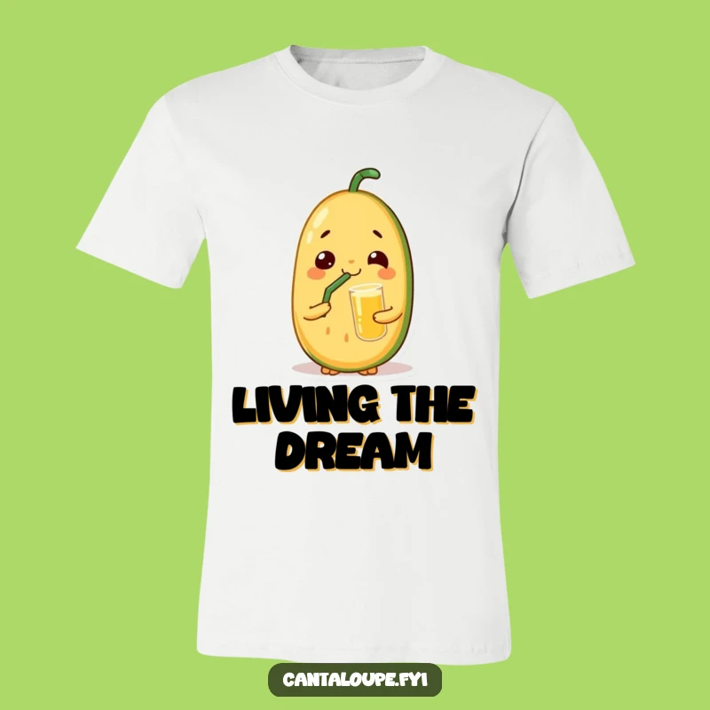 Funny Relaxed Cantaloupe T-Shirt: Juice Sipping Bliss, Comical Chill Gift!