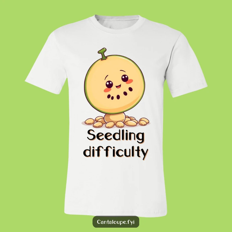 Funny Wobbly Cantaloupe Slice T-Shirt - Comical Fruit Character Tee