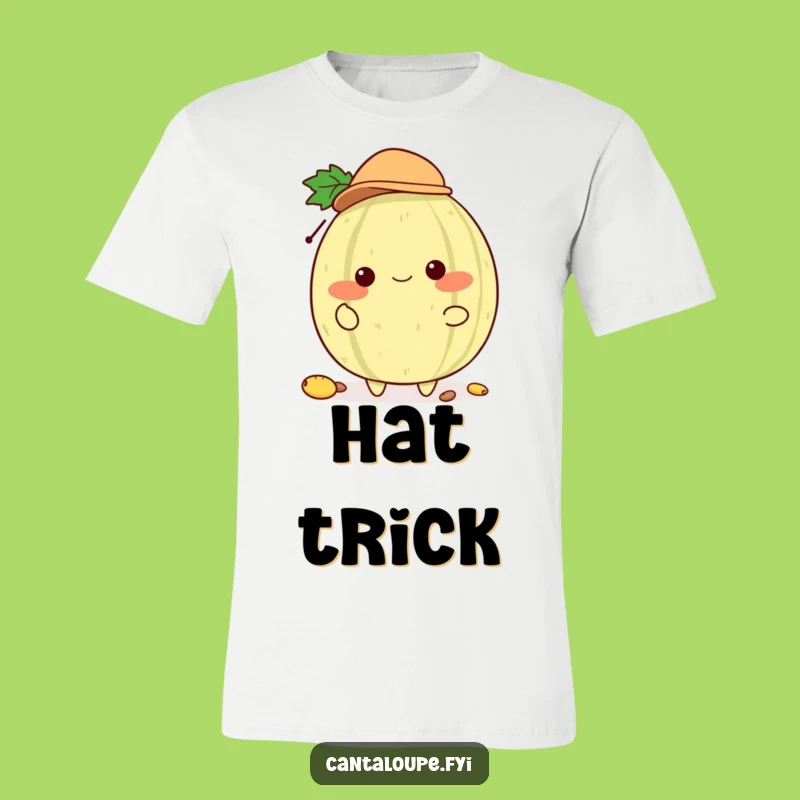 Funny Melon Hat Juggler T-Shirt: Cantaloupe Character with Tiny Hat, Perfect Shirt Gift