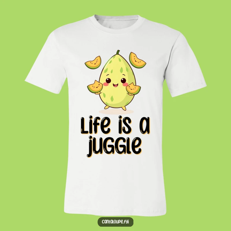 Funny Juggling Cantaloupe T-Shirt, Melon Wedge Maestro Tee, Awesome Funny Gift