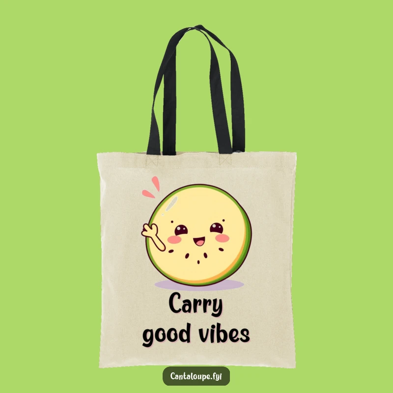 Funny Jolly Cantaloupe Wave Tote Bag - Refreshing Fruit Accessory