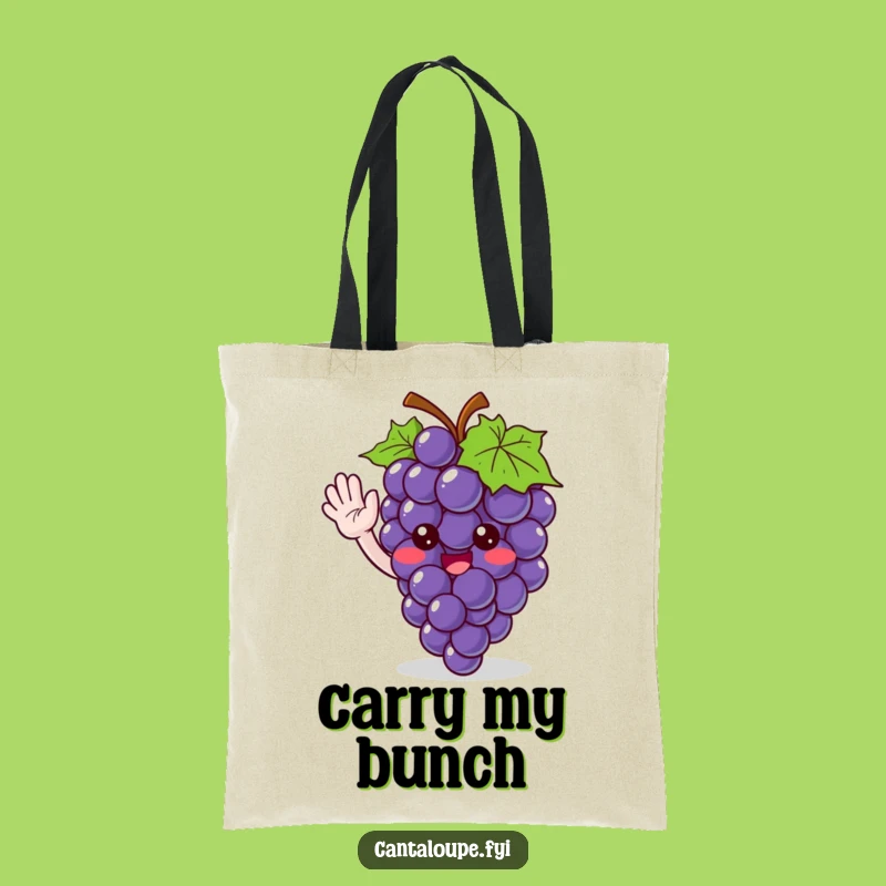 Funny Tote Bag: Cute Grape Bunch, Stylish Quirky Accessory