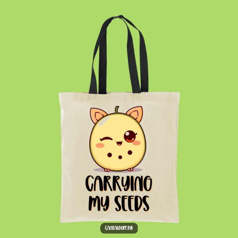 Funny Winking Cantaloupe Wedge Tote: Stylish & Hilarious Carry-All Gift