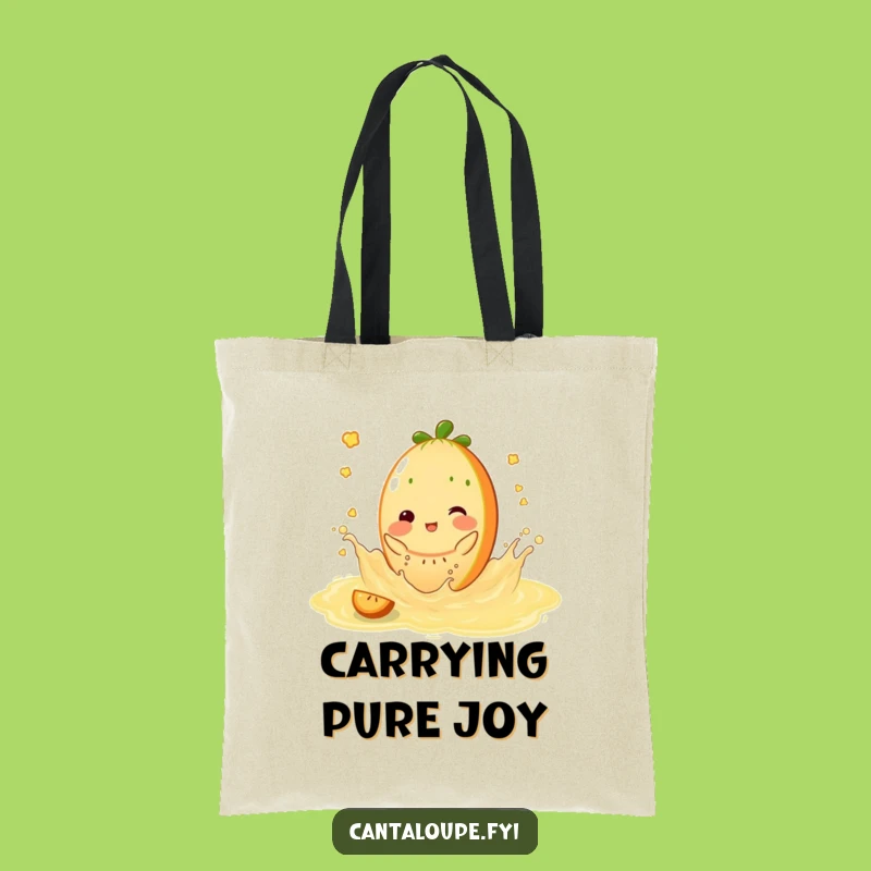 Funny Juicy Splash Tote Bag - Cantaloupe Character Poolside Carryall Gift