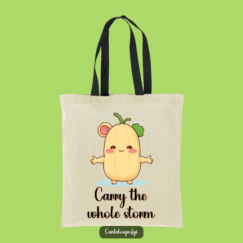 Funny Cantaloupe Rain Shower Tote Bag: Carry Your Calmness Everywhere