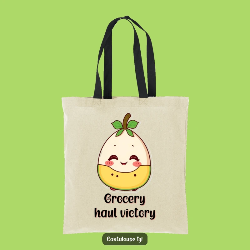 Funny Fruit Salad Cantaloupe Tote Bag - Excited Melon Carry-All
