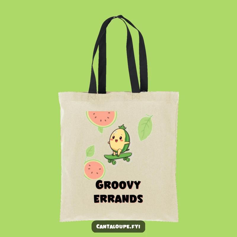 Funny Melon Skater Tote Bag: Cantaloupe's Watermelon Board, Carry Your Gear!
